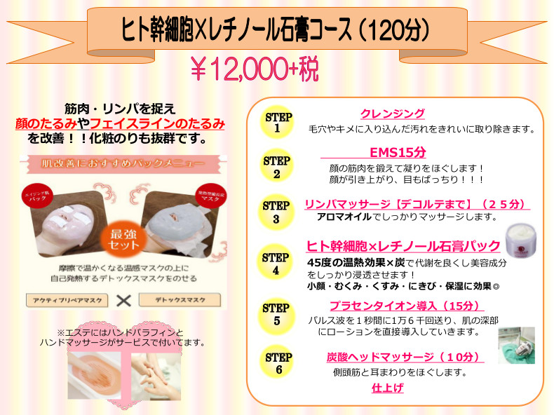 ヒト幹細胞×レチノール石膏コース